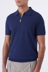 Polo in cotone con zip