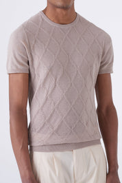 Maglia in filo con intarsio a rombo