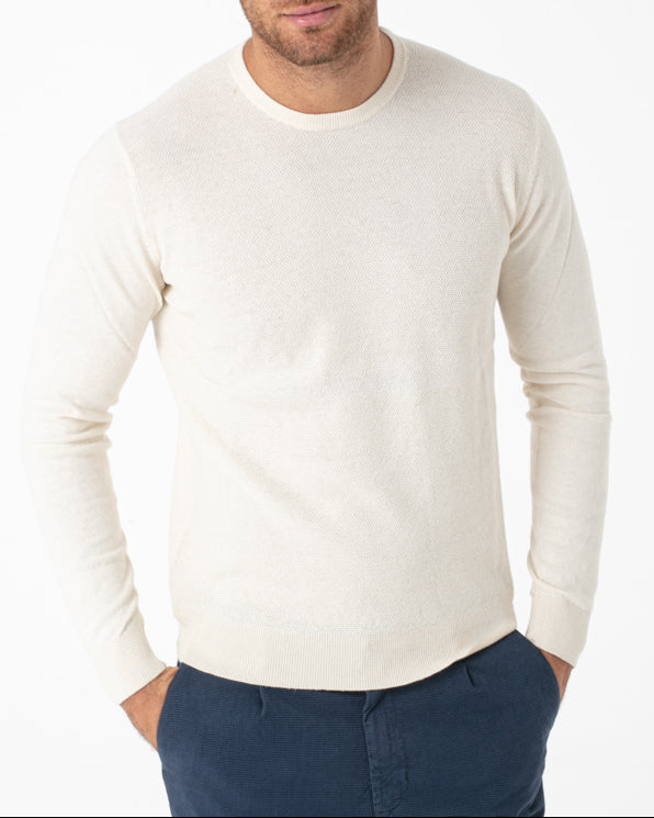 Maglia Girocollo trama frontale in misto lana