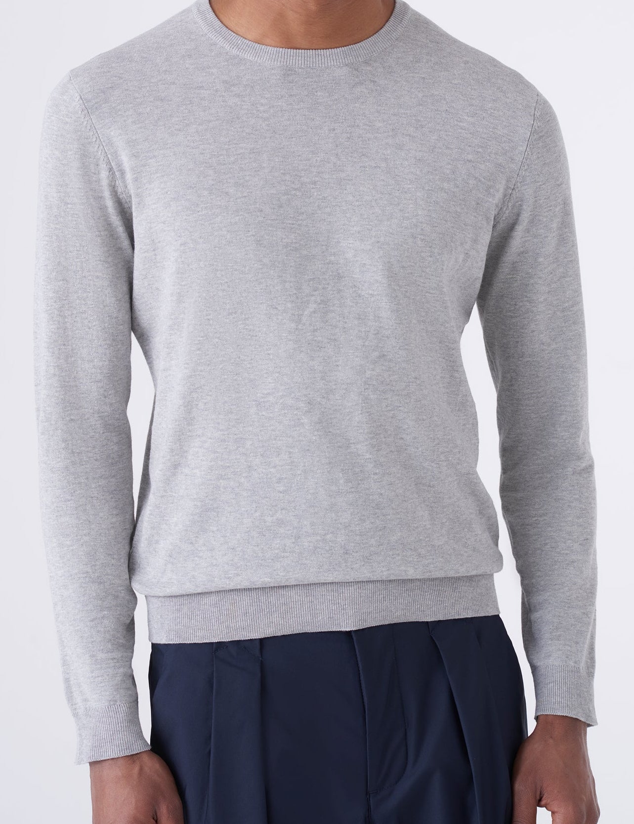 Maglia  girocollo in cotone melange