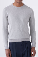 Maglia  girocollo in cotone melange