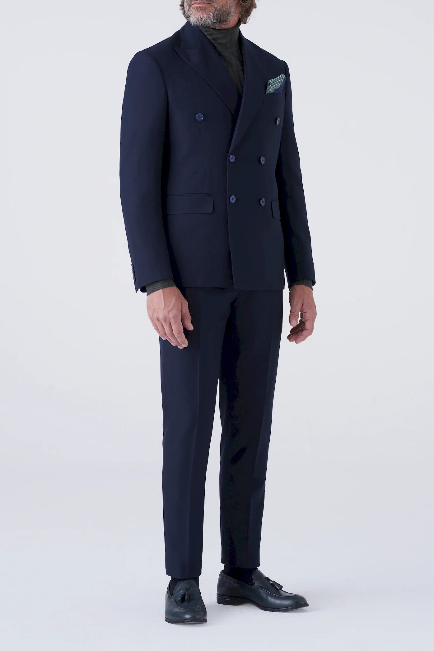 Abito doppiopetto con trama diagonale