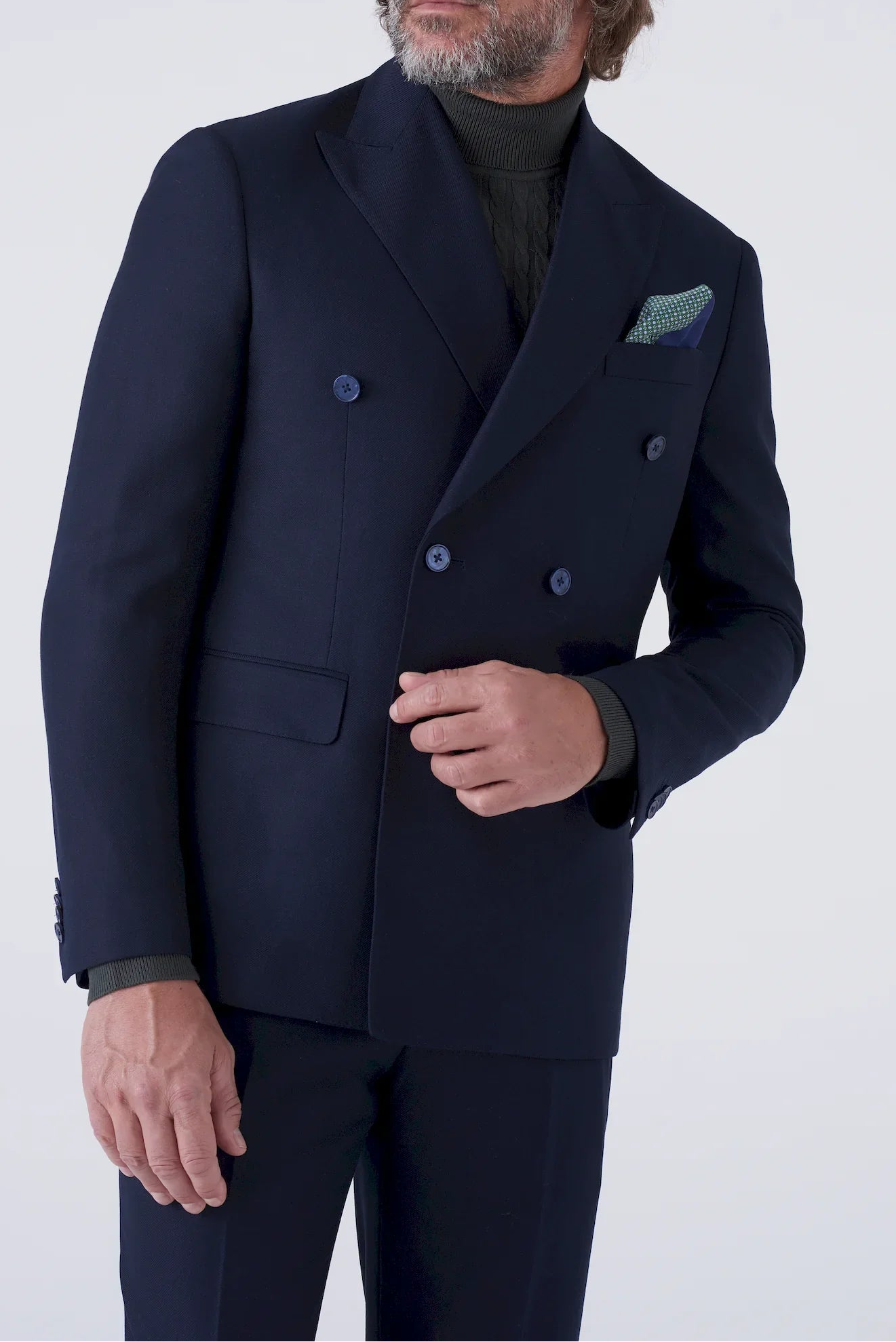 Abito doppiopetto con trama diagonale