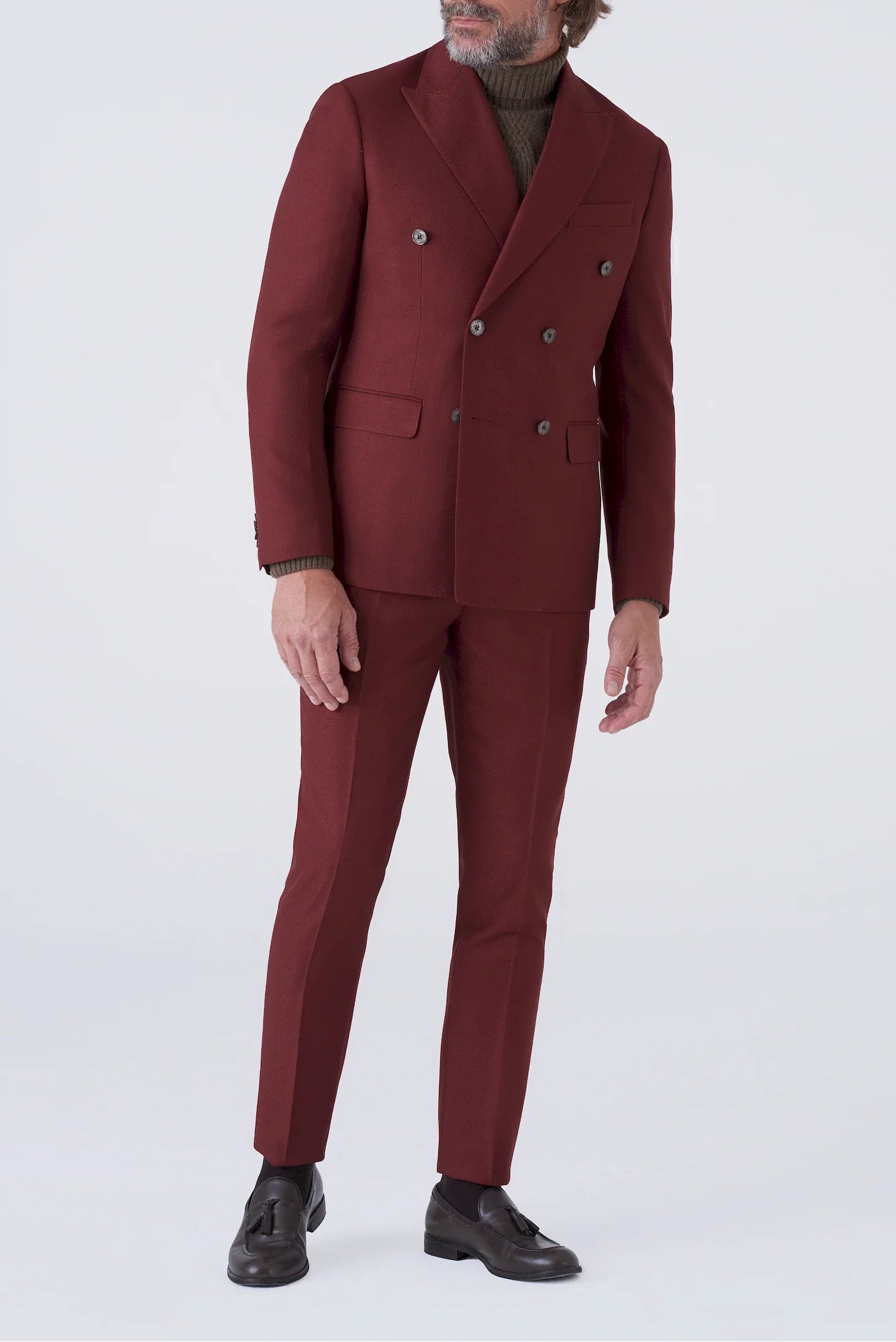 Abito doppiopetto con trama diagonale