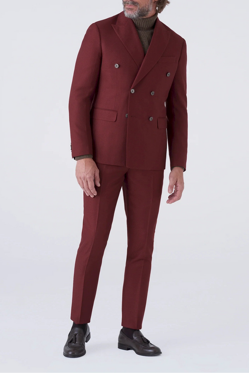 Abito doppiopetto con trama diagonale