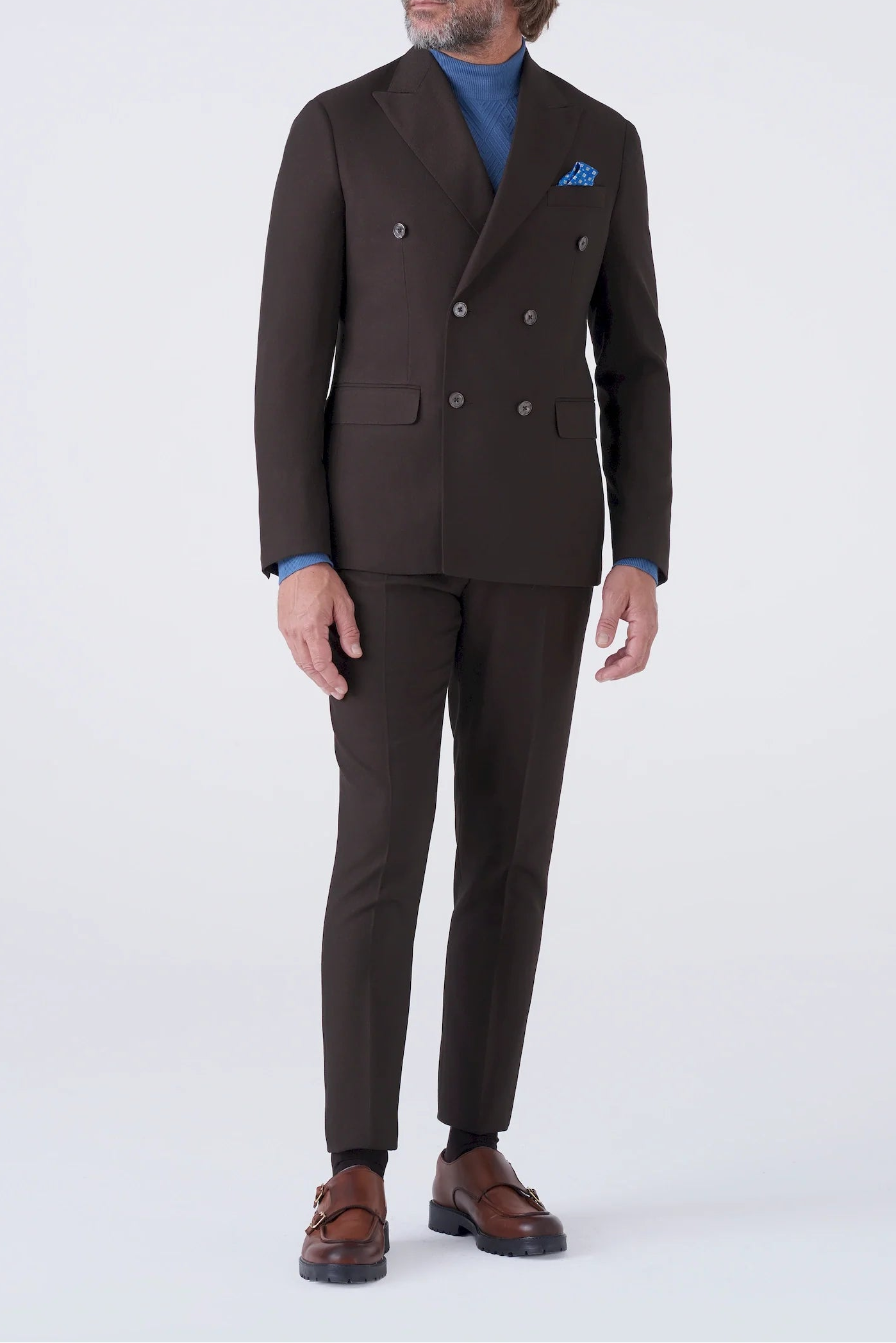 Abito doppiopetto con trama diagonale