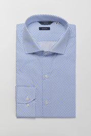 Camicia slim fit con microfantasia diamonds stampata