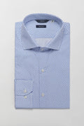 Camicia slim fit con microfantasia diamonds stampata