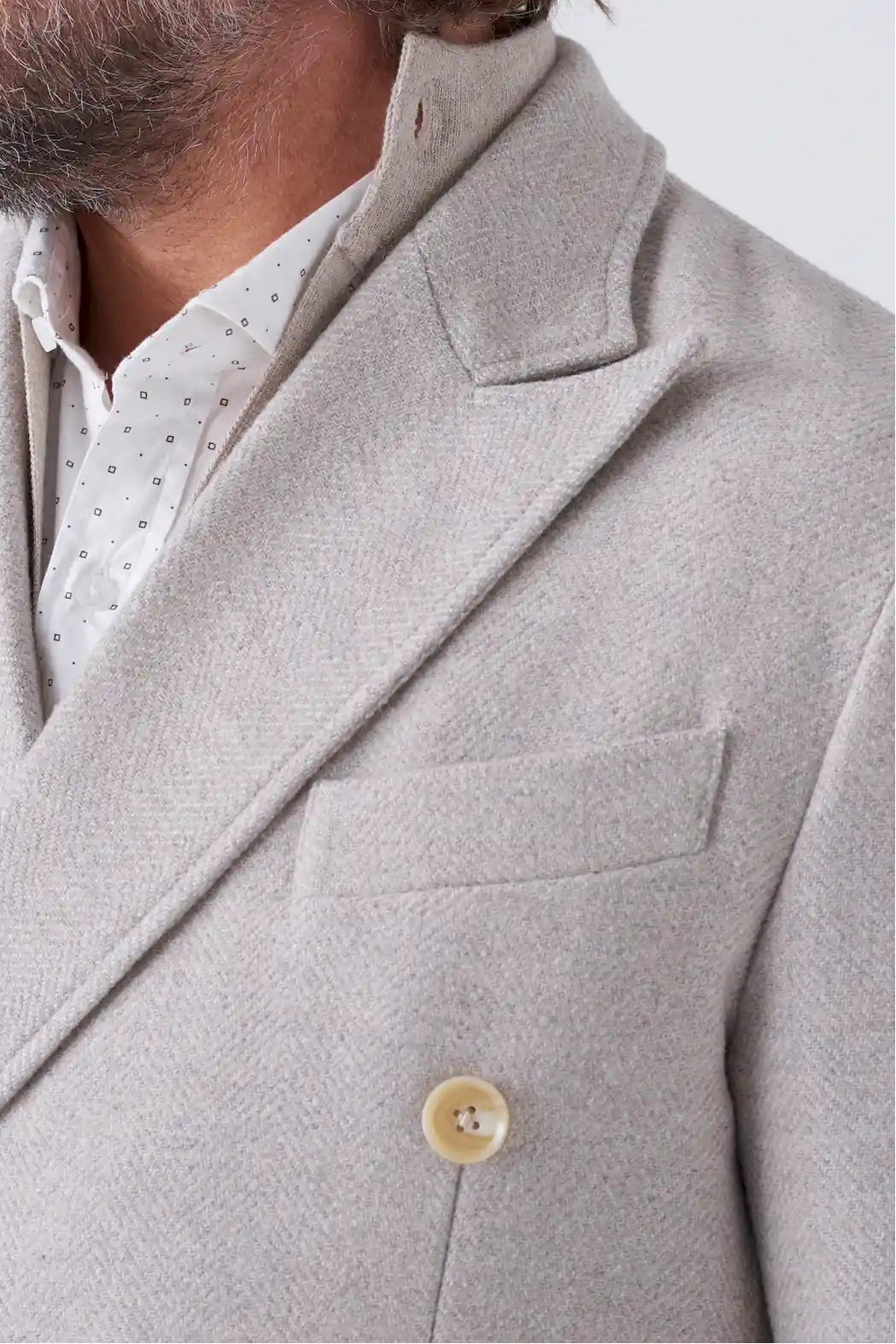 Cappotto doppiopetto in misto lana