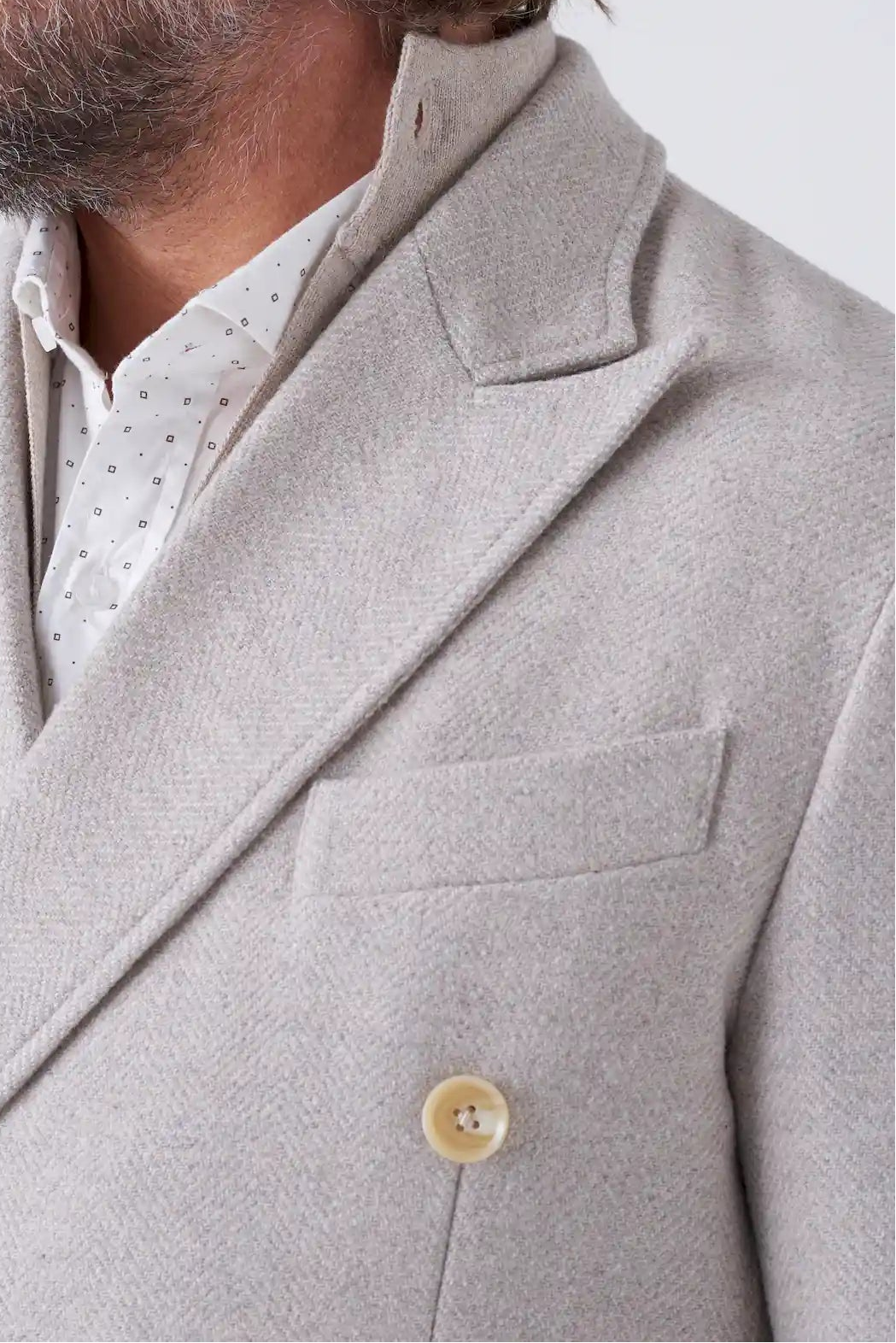 Cappotto doppiopetto in misto lana
