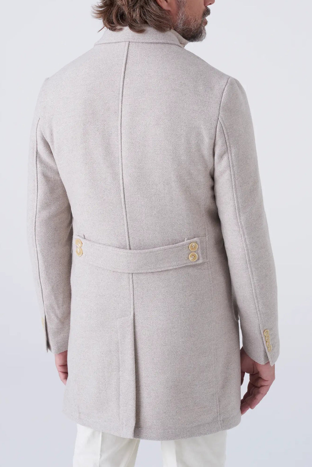 Cappotto doppiopetto in misto lana