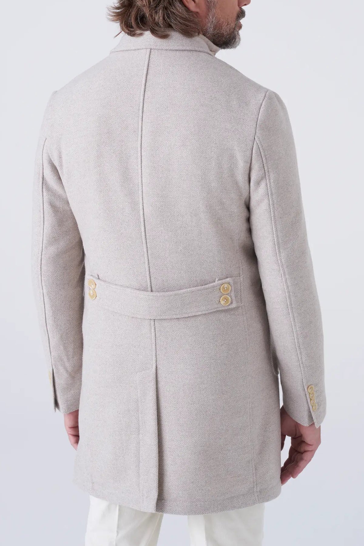 Cappotto doppiopetto in misto lana