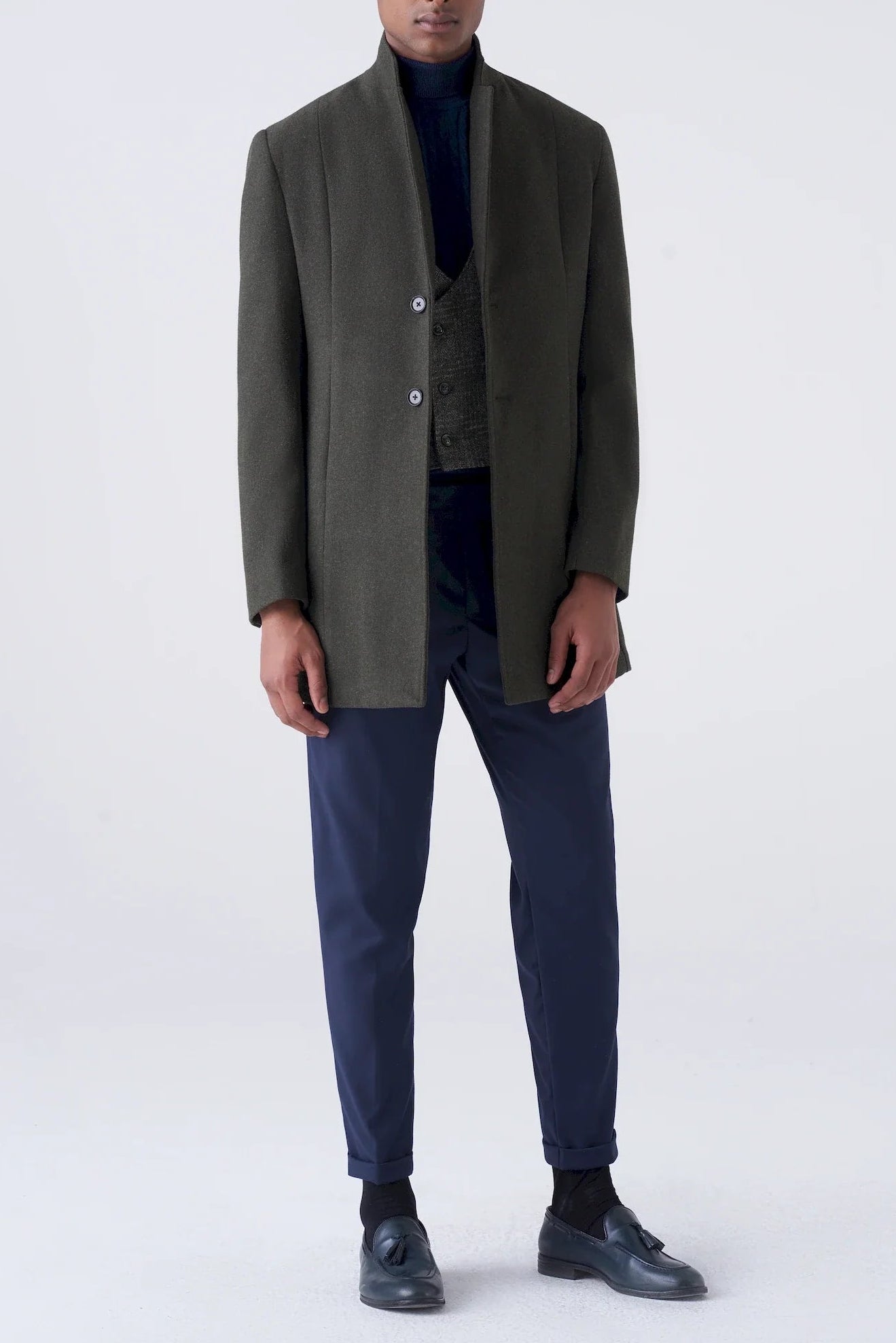 Cappotto minimal collo coreano