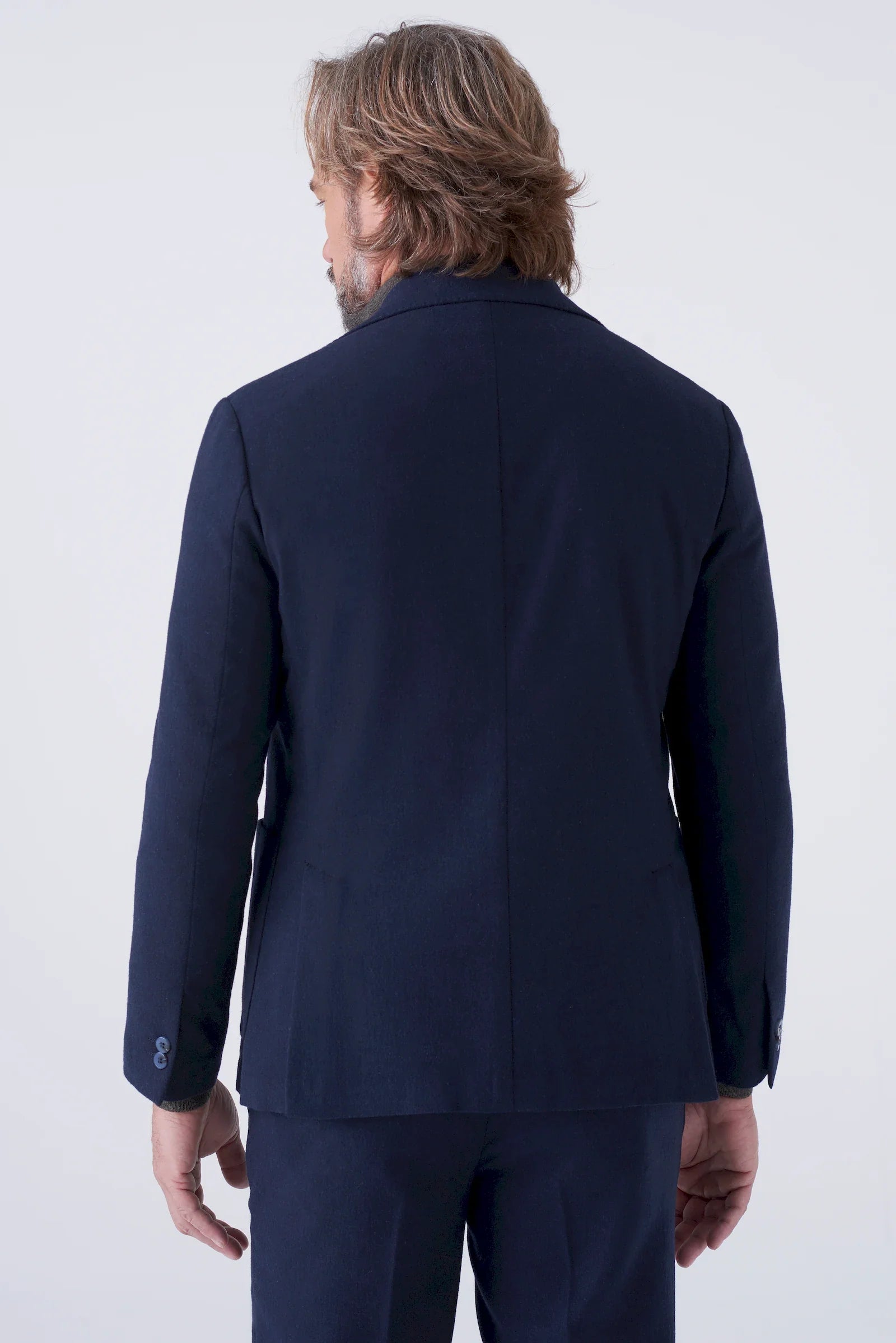 Giacca tinta unita in misto lana