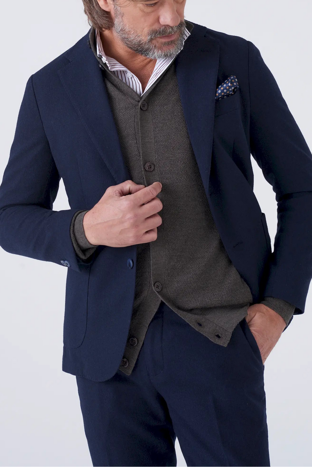 Giacca tinta unita in misto lana