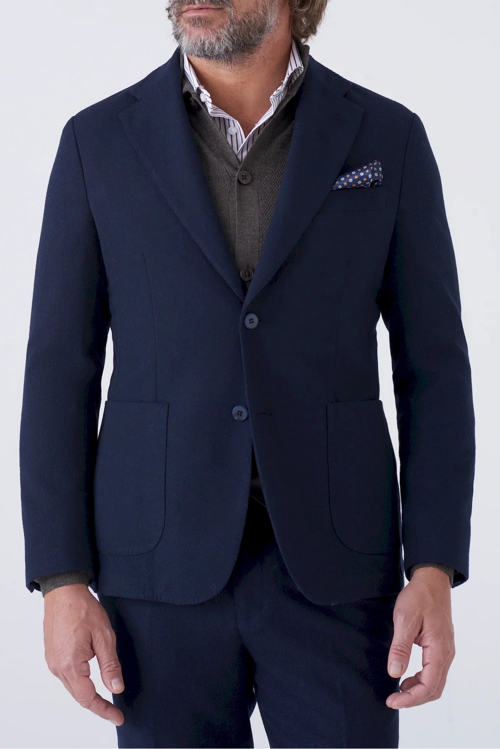 Giacca tinta unita in misto lana