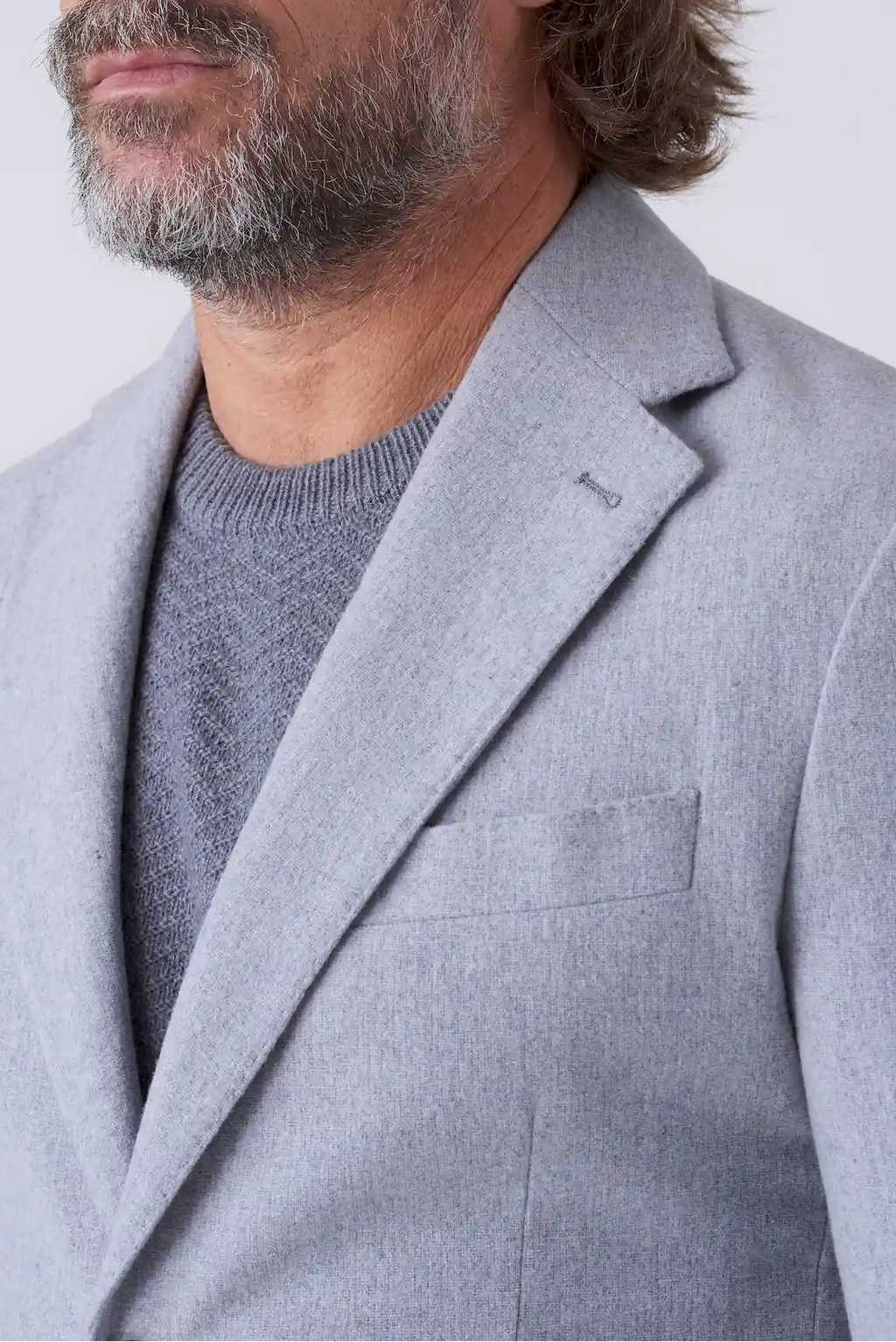 Giacca tinta unita in misto lana