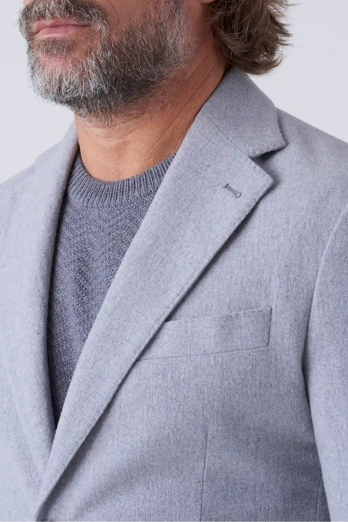 Giacca tinta unita in misto lana