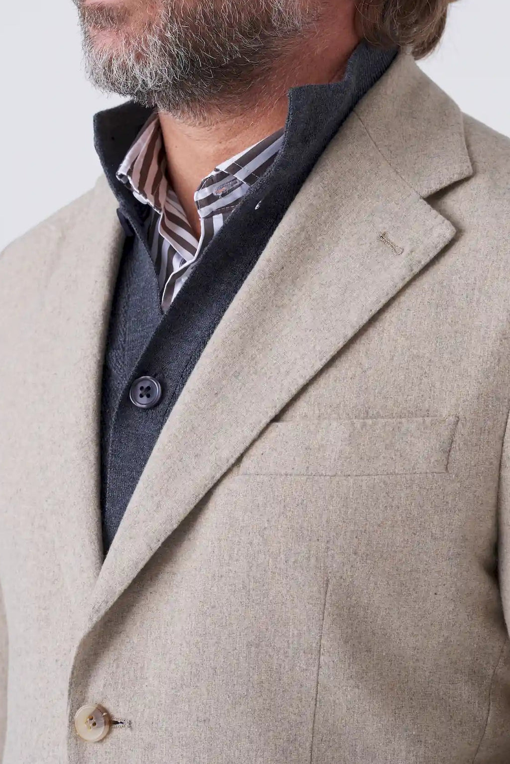 Giacca tinta unita in misto lana