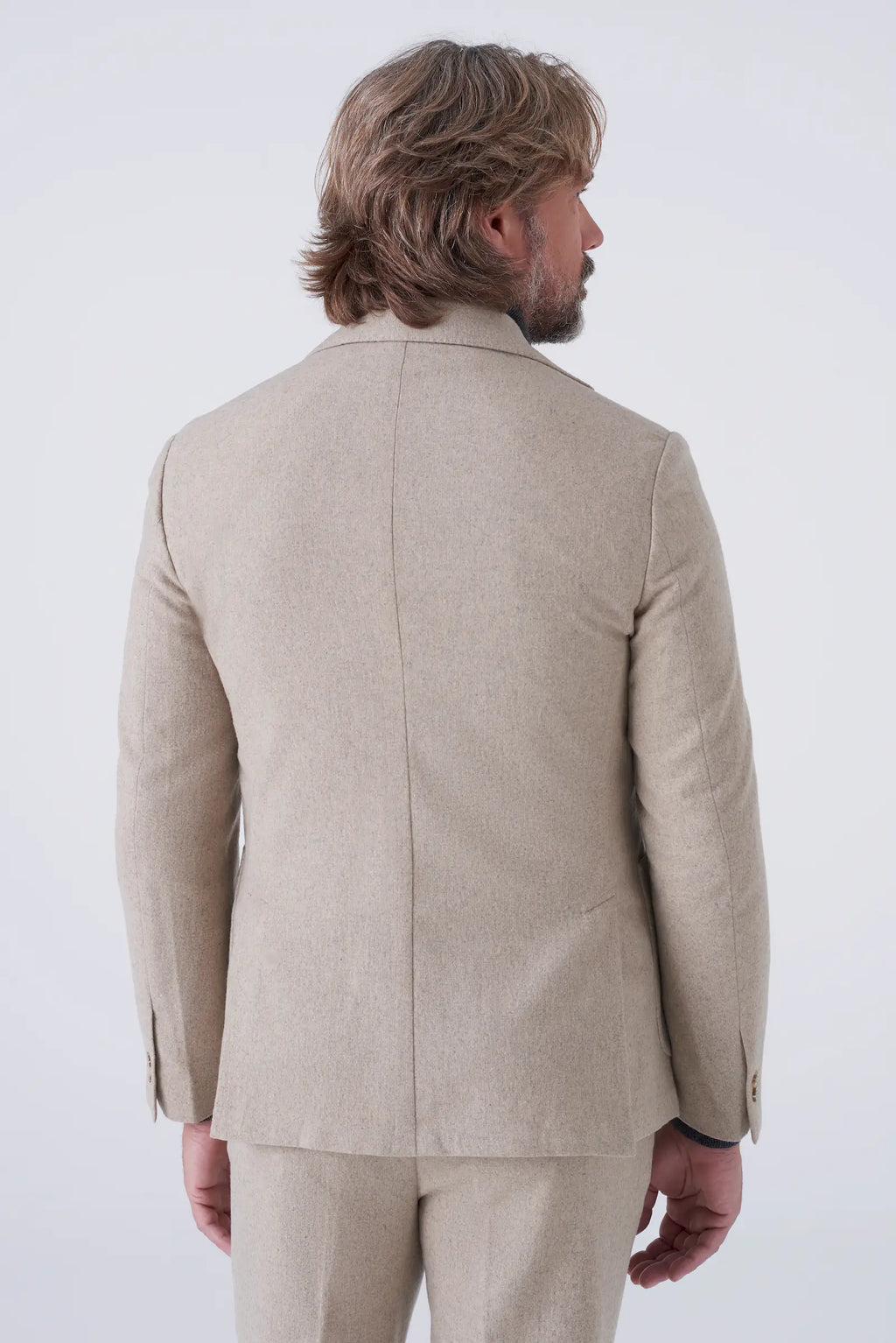 Giacca tinta unita in misto lana