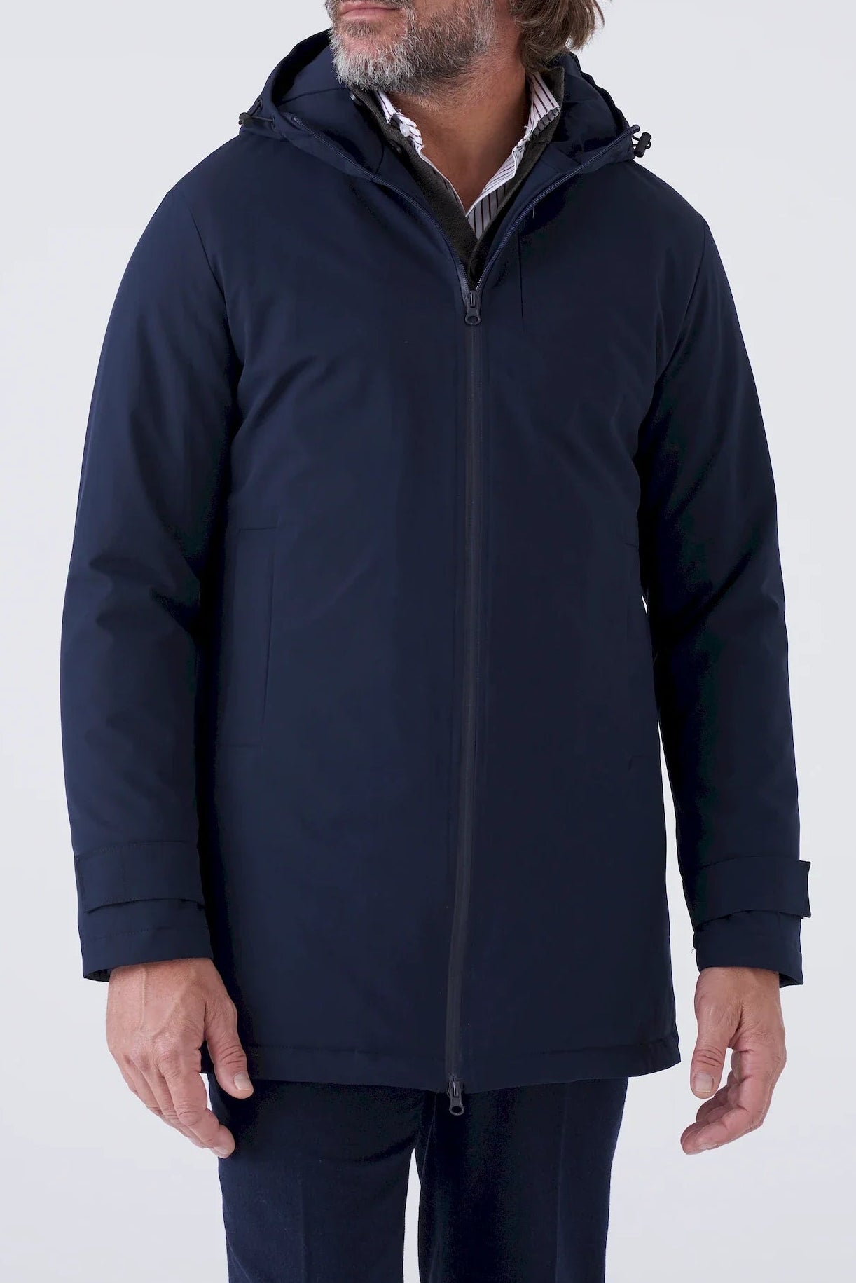 Parka lungo imbottito in tessuto tecnico