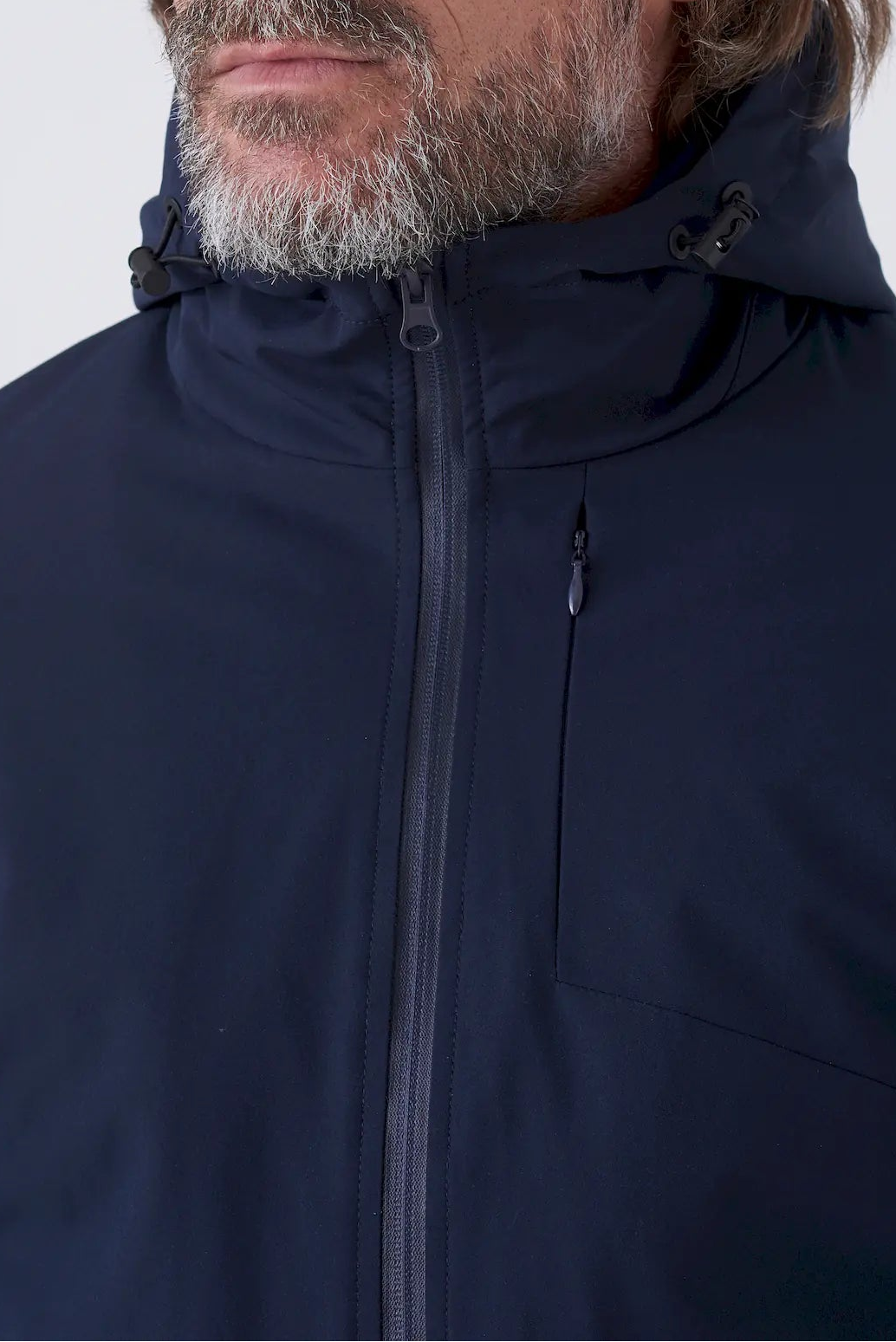 Parka lungo imbottito in tessuto tecnico