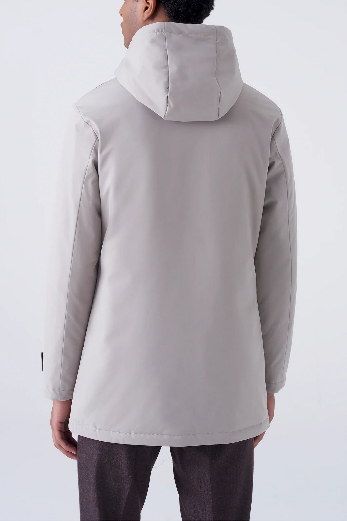 Parka lungo imbottito in tessuto tecnico
