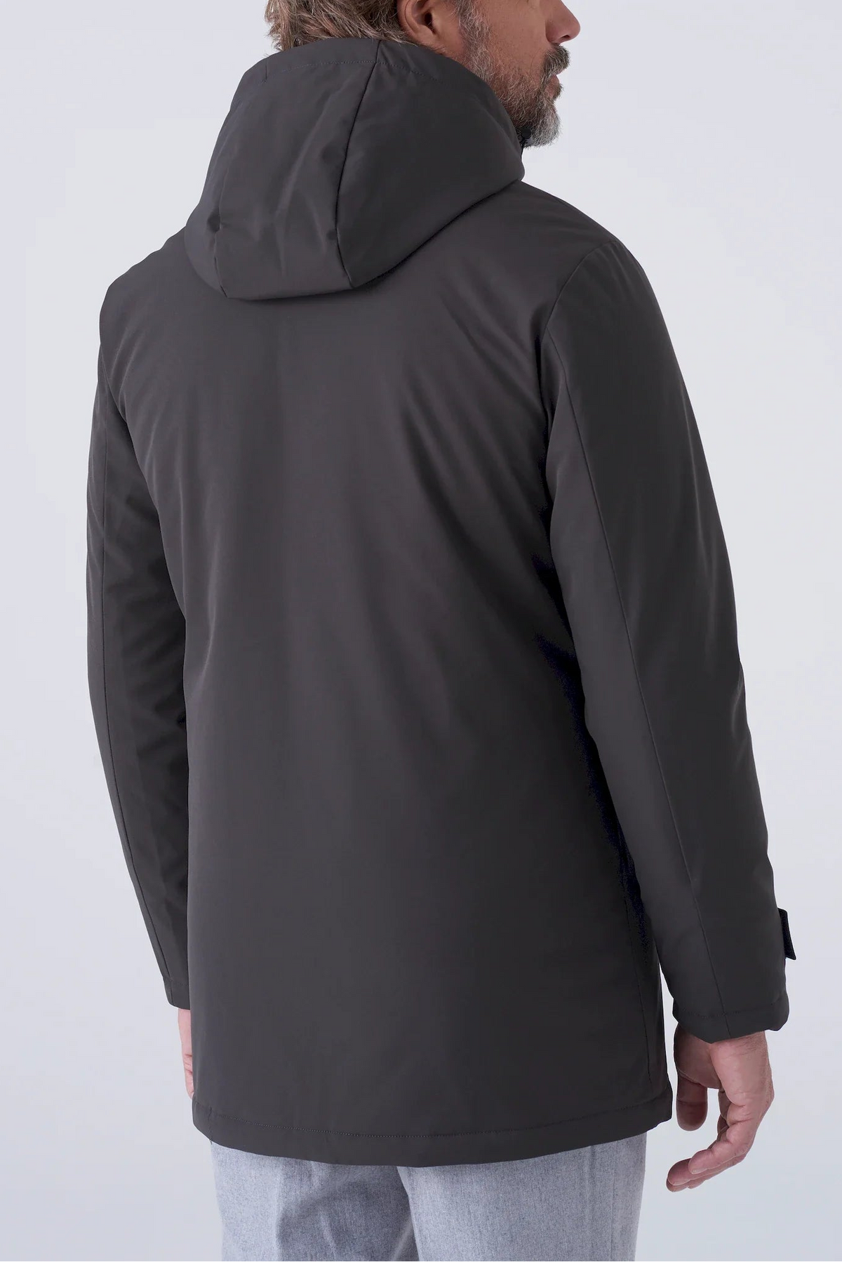 Parka lungo imbottito in tessuto tecnico