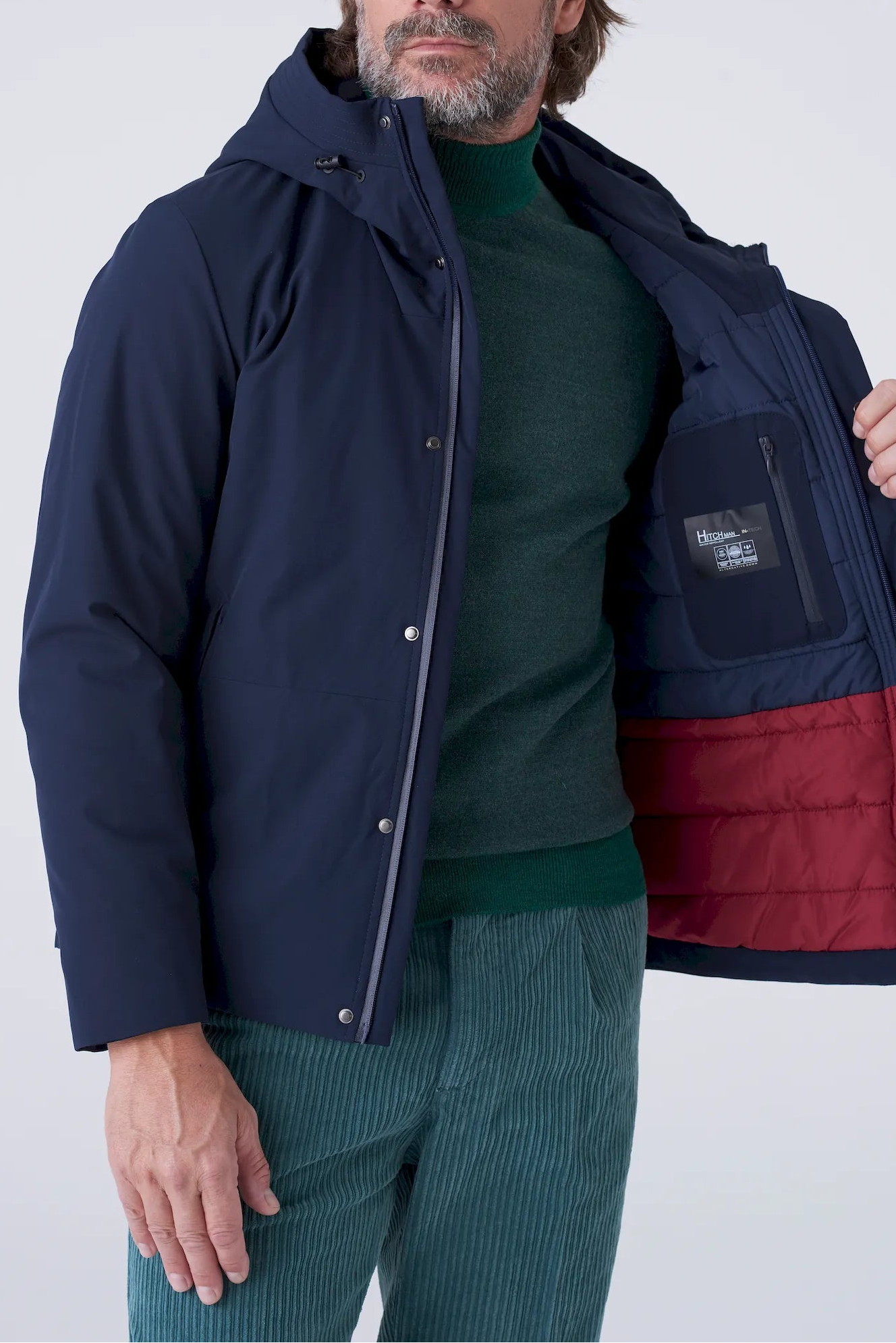 Parka corto imbottito in tessuto tecnico