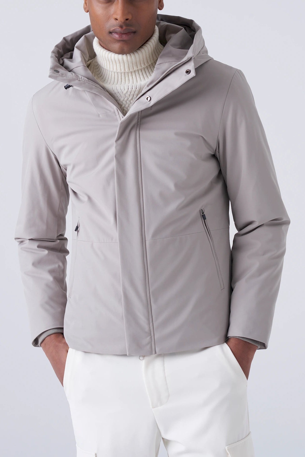 Parka corto imbottito in tessuto tecnico