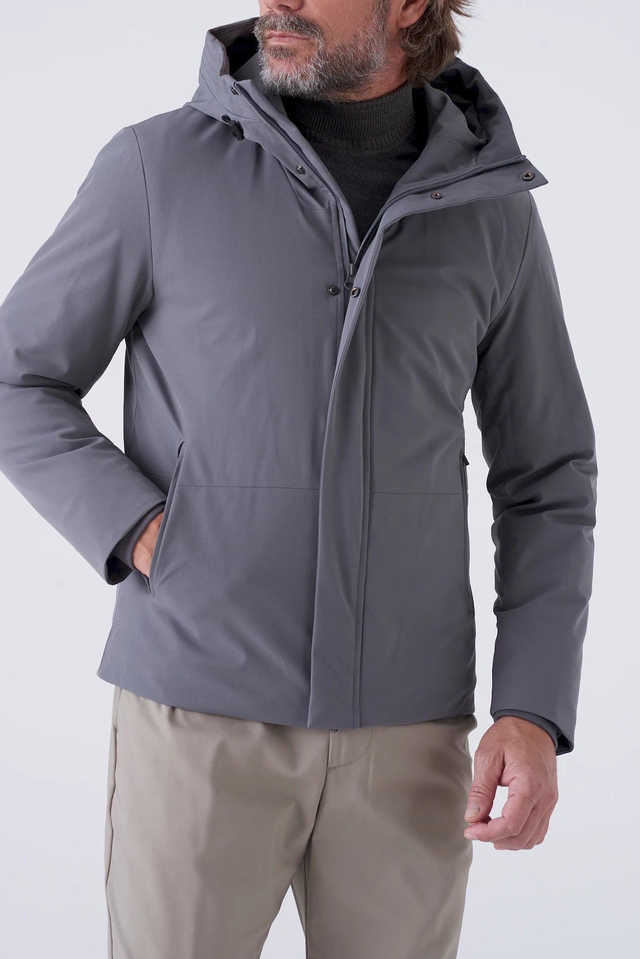 Parka corto imbottito in tessuto tecnico