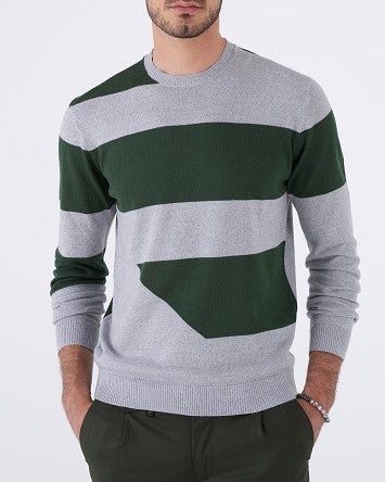Maglia Fantasia Righe Misto Lino