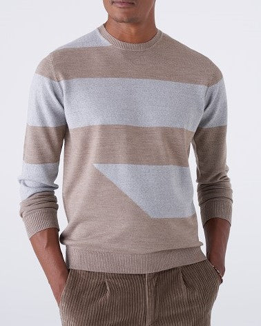 Maglia Fantasia Righe Misto Lino