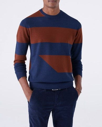 Maglia Fantasia Righe Misto Lino