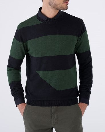 Maglia Fantasia Righe Misto Lino