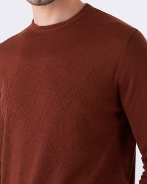 Maglia Fantasia Rombo tono su tono misto merinos