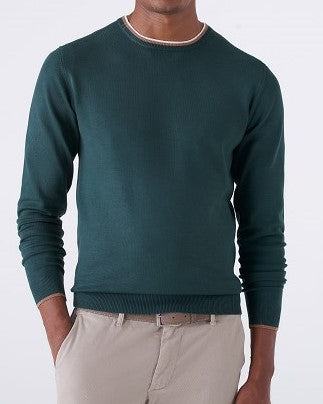 Maglia Girocollo con Trama intarsiata e Toppa
