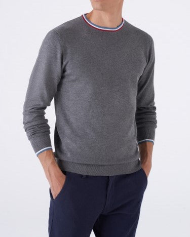 Maglia Girocollo  con Trama Intarsiata