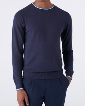 Maglia Girocollo  con Trama Intarsiata