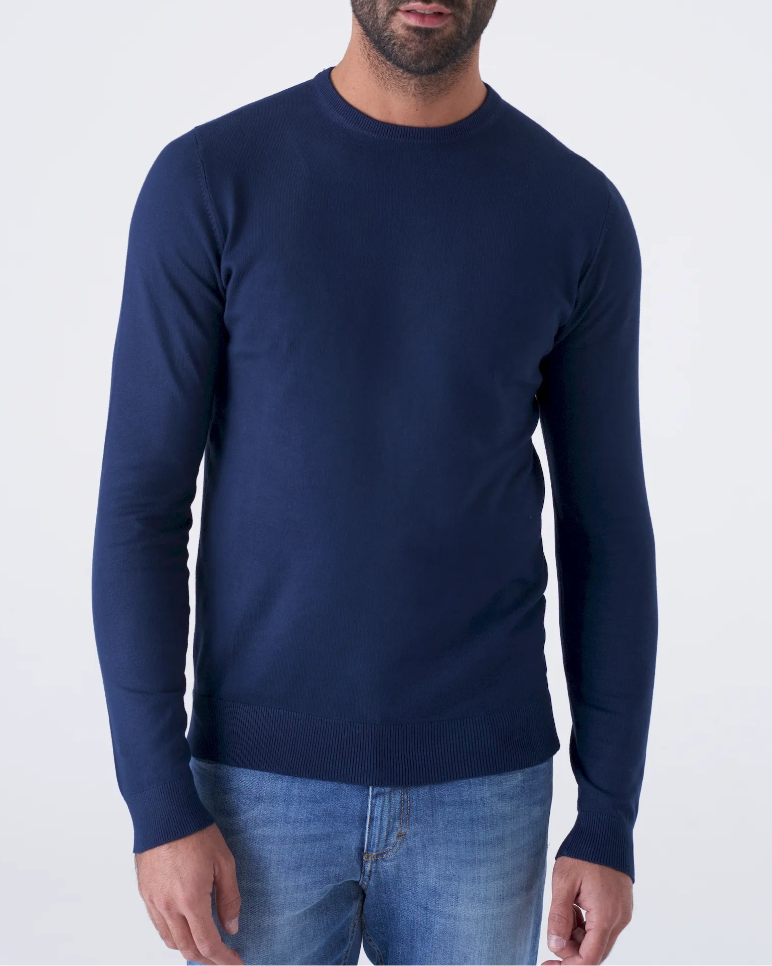 Girocollo basic a tinta unita Colore: Blu