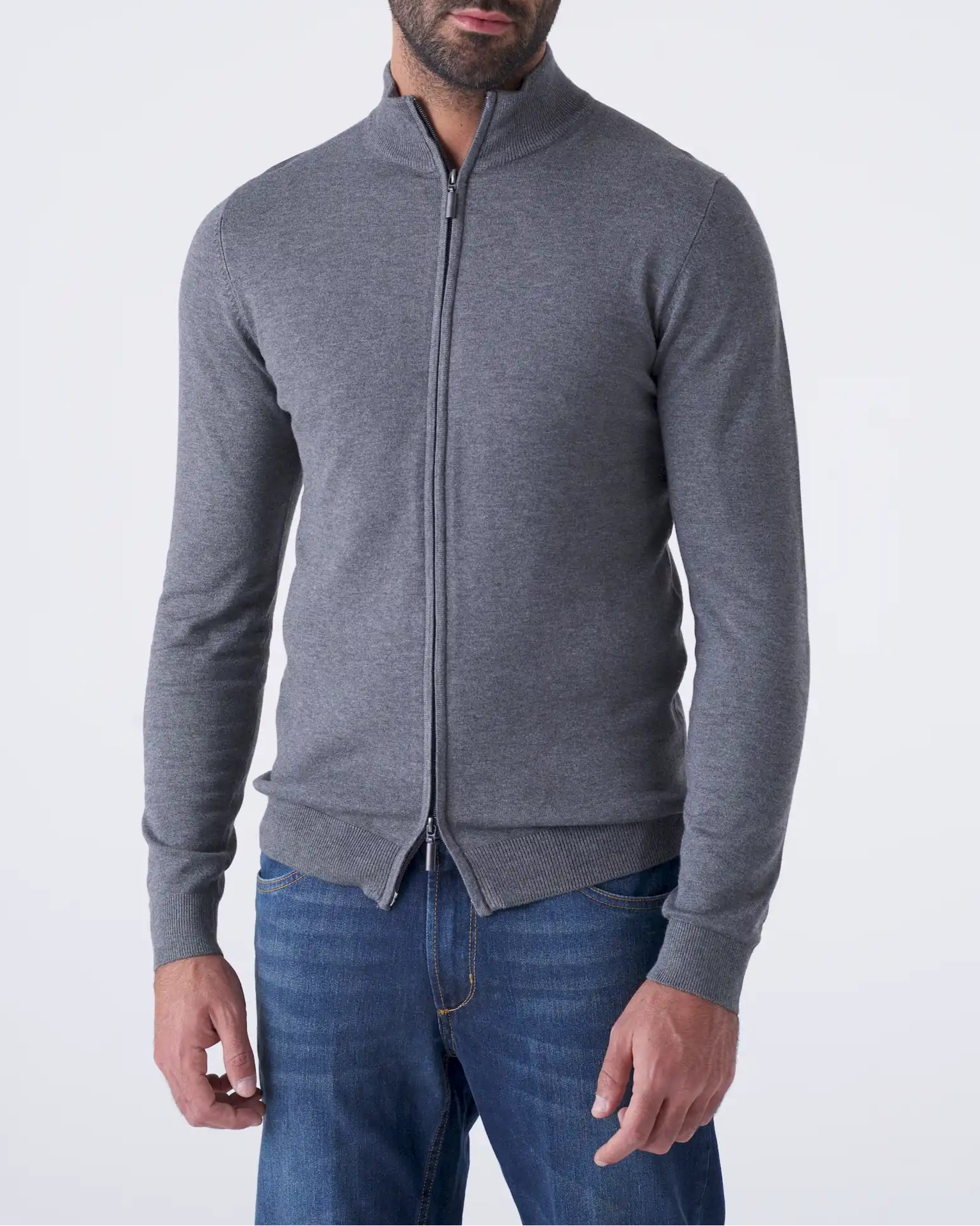 Cardigan  Invernale con Full Zip Doppio Cursore