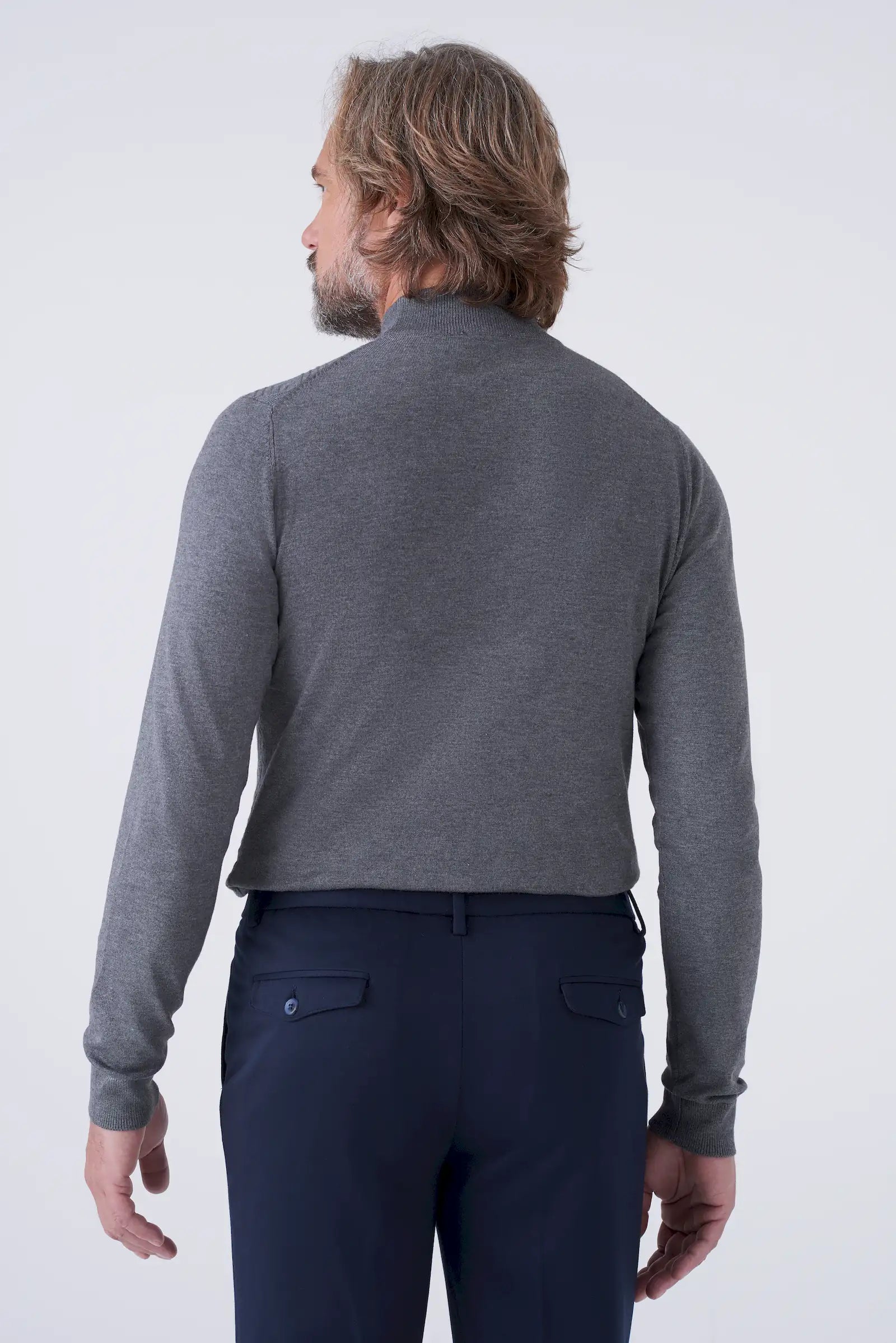 Lupetto con intarsio a rombo