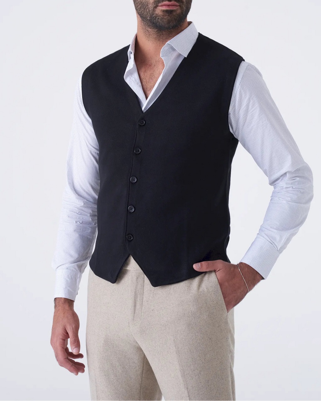 Gilet  in Tinta Unita con Scollo a V