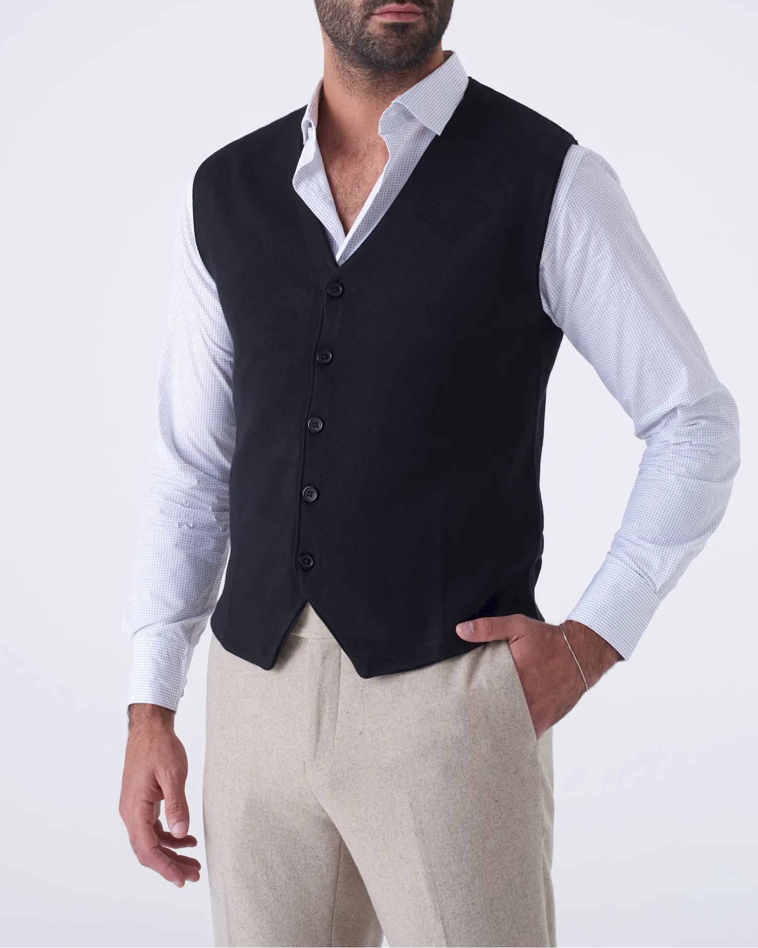 Gilet  in Tinta Unita con Scollo a V