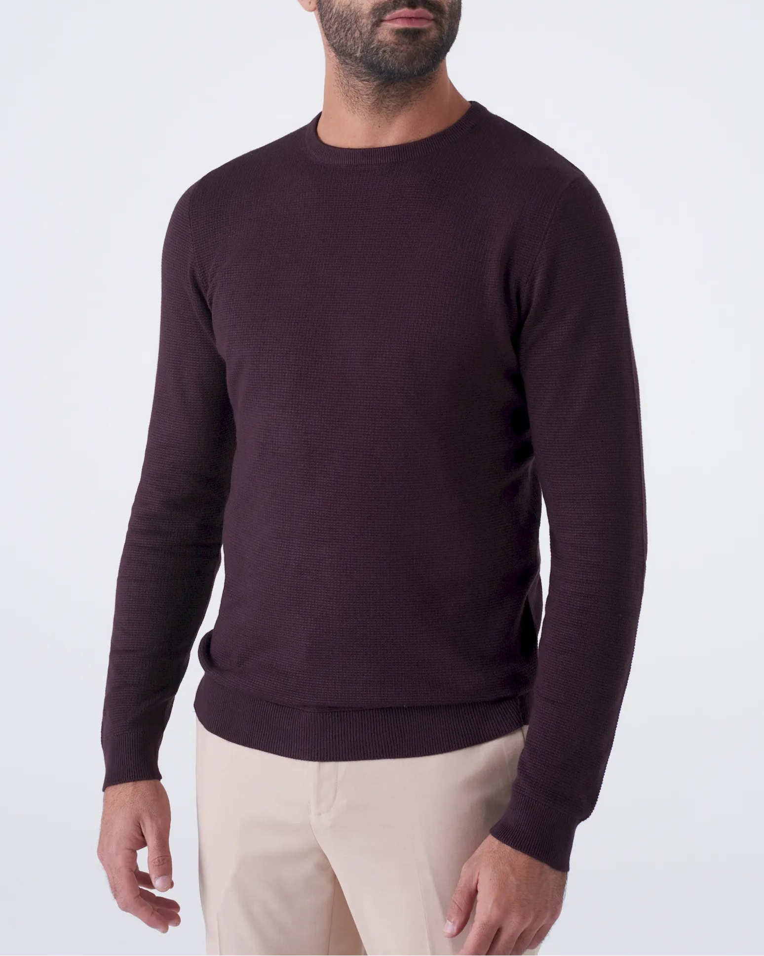 Girocollo con Trama Intarsiata Elegante