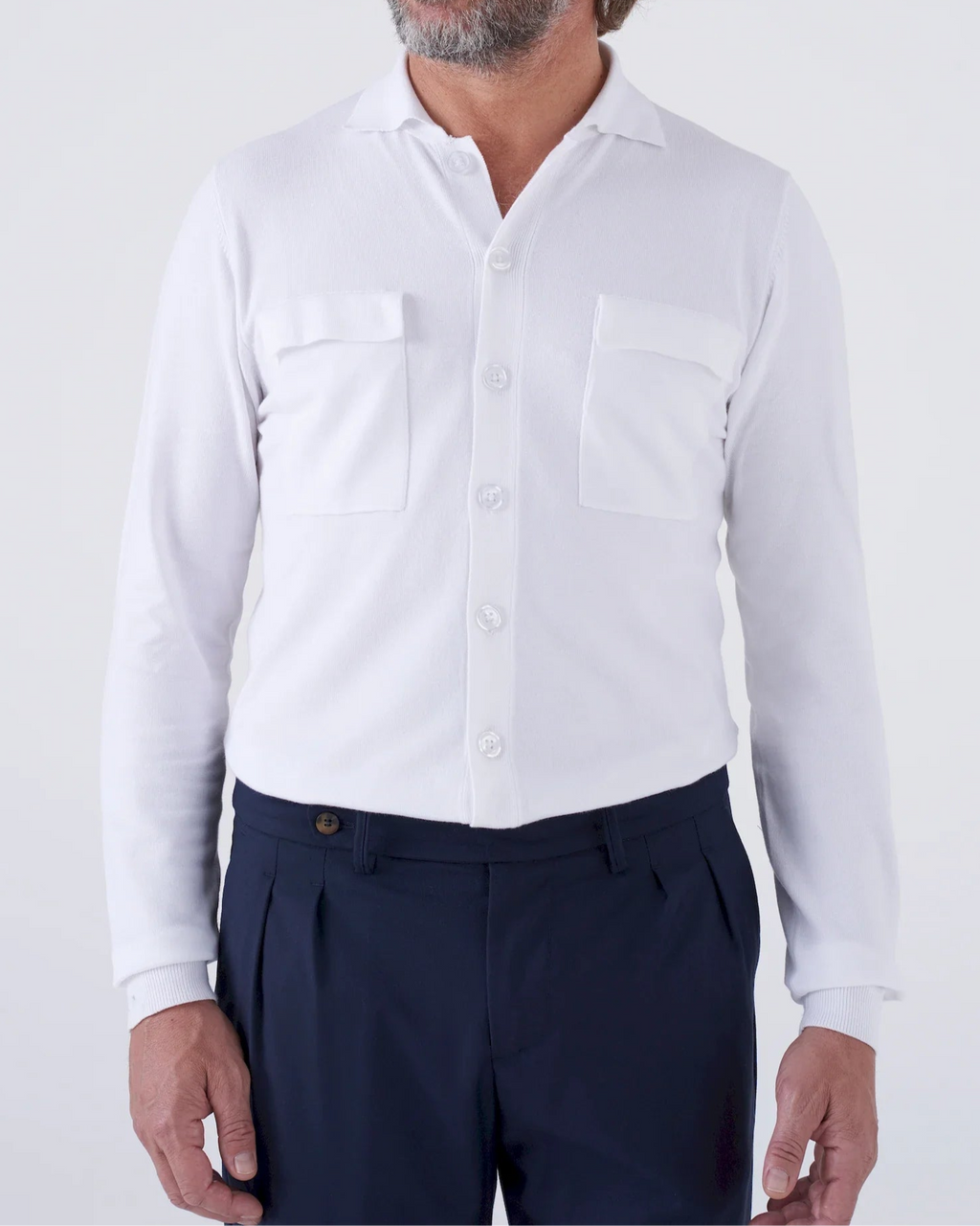 Overshirt con Tasche e Colletto a Camicia