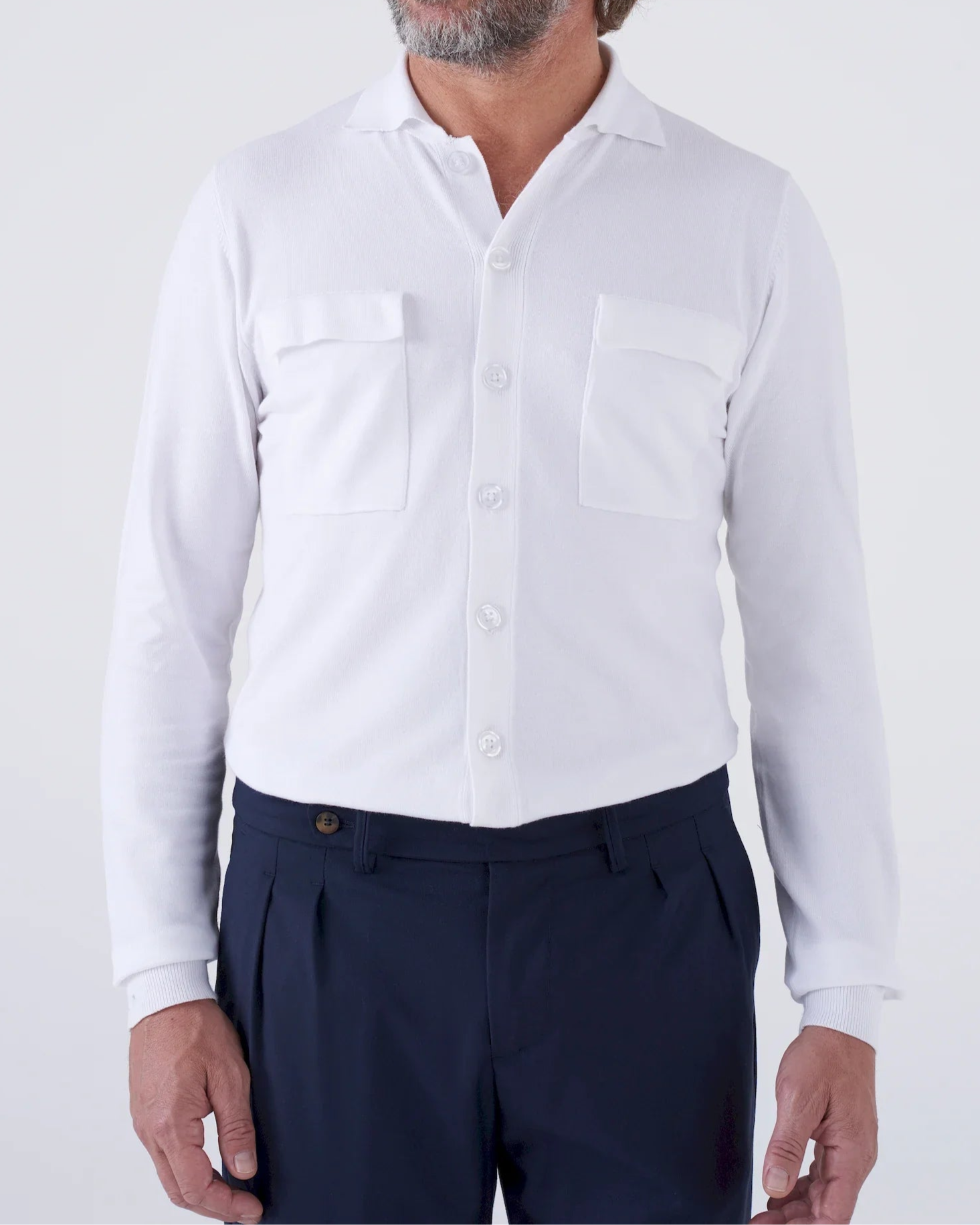 Overshirt con Tasche e Colletto a Camicia