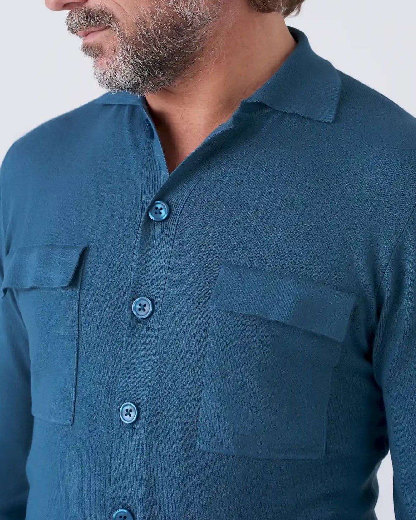Overshirt con Tasche e Colletto a Camicia