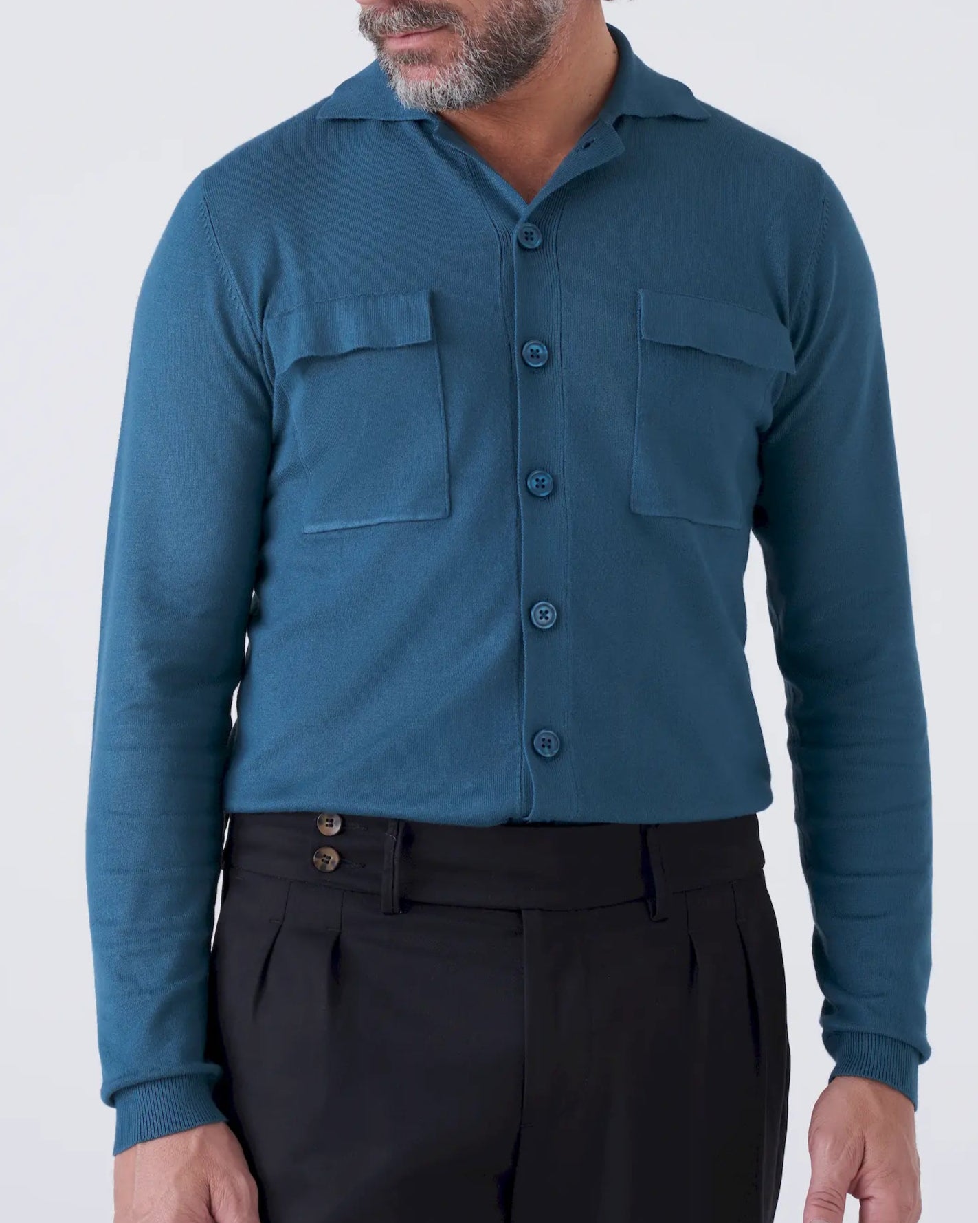 Overshirt con Tasche e Colletto a Camicia