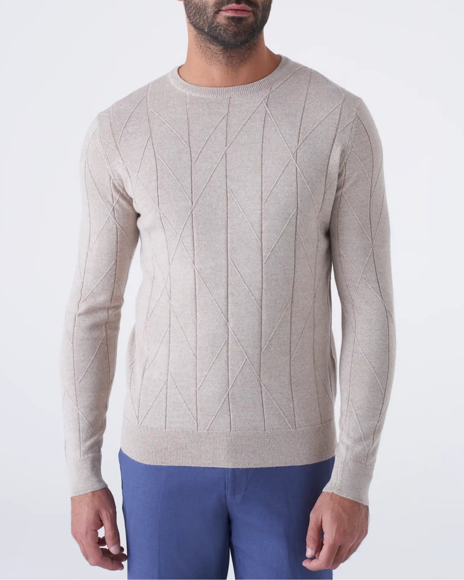 Girocollo Elegante con Trama Intarsiata
